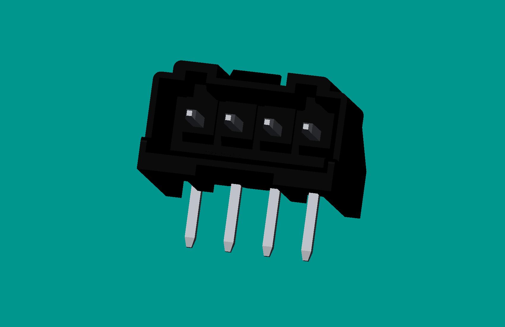 S4B-XH-K3臥式不帶卡扣型針座黑色/普通PA66