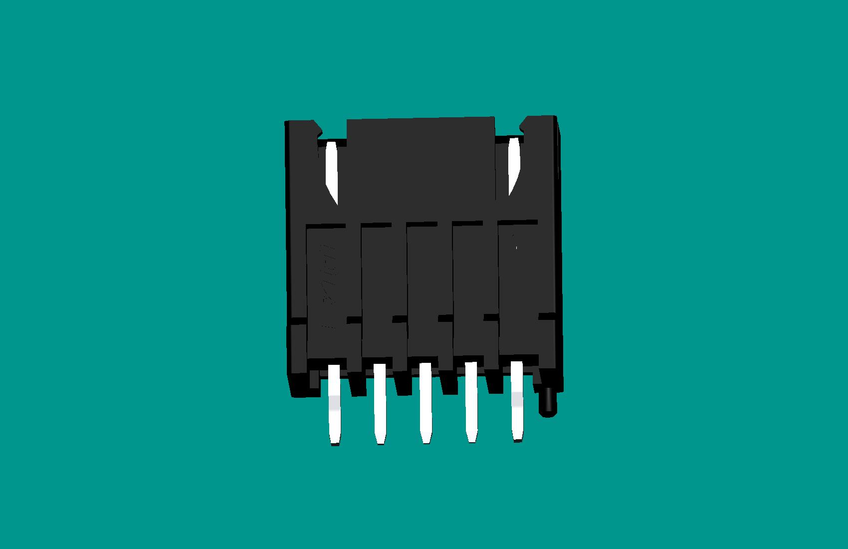 XH灌膠型針座(B型)5位黑色-高灼熱絲